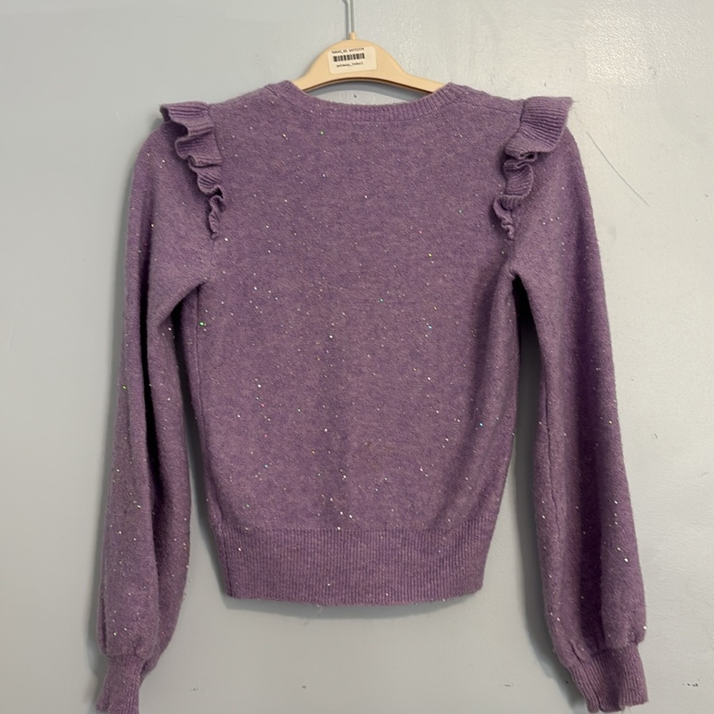 Purple Sweater with Ruffle Details - Picture 4 of 6